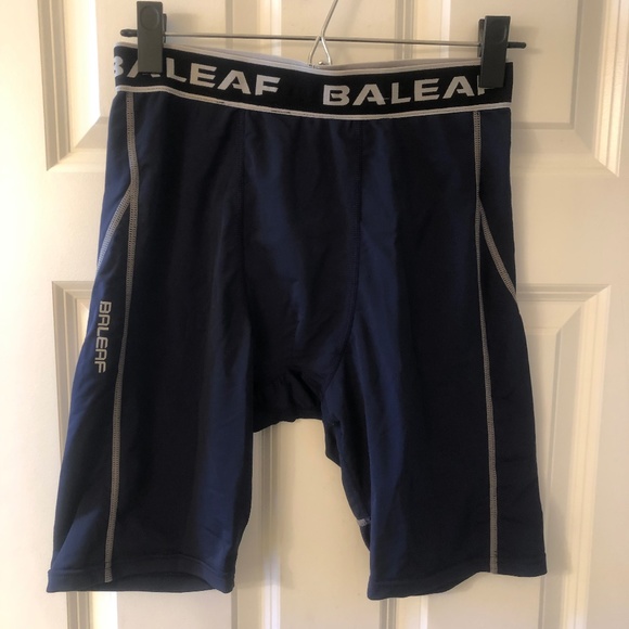 BALEAF Mens Compression Running Yoga Workout Shorts Navy Blue Size L - Picture 1 of 3